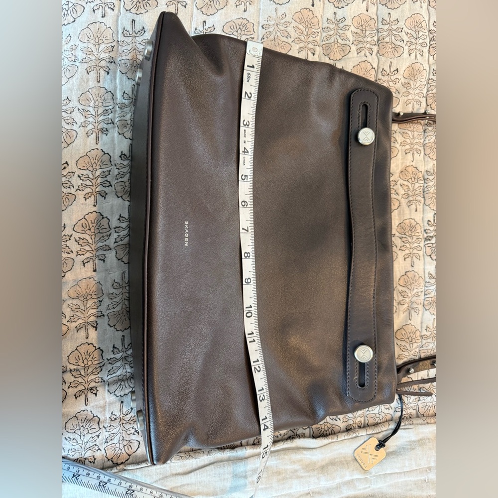 Skagen Brown Leather Shoulder Bag - Picture 2 of 7